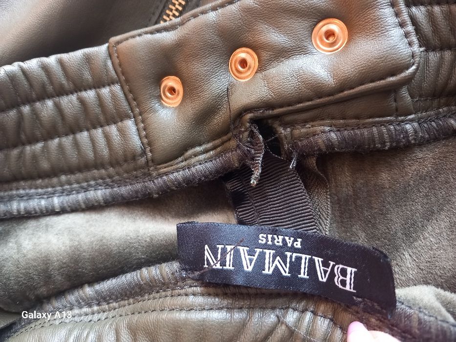Balmain spodnie damskie skórkowe S