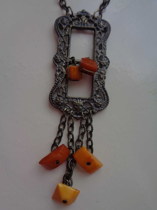 весільна етнічна прикраса Сакта бурштин Балтія 7см