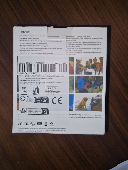 Mini gravador de voz e vídeo (caixa de 8 unidades)
