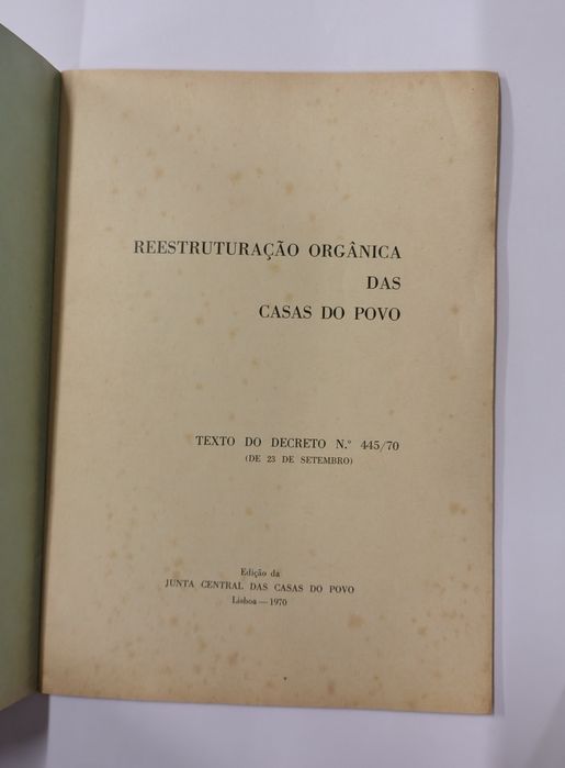 Reestruturação Orgânica das Casas do Povo