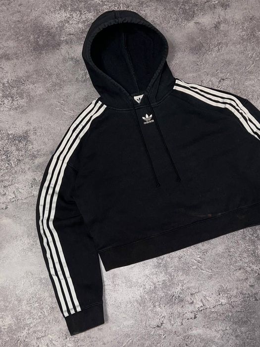 Худи Adidas кроп три полоски