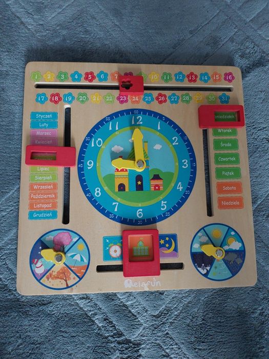 Zegar Kalendarz tablica edukacyjna Elefun 3+