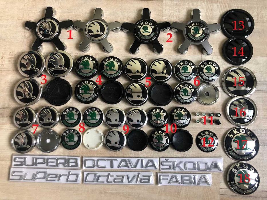 Колпачки Ковпачки заглушки на диски Шкода Skoda Емблеми Шильдики