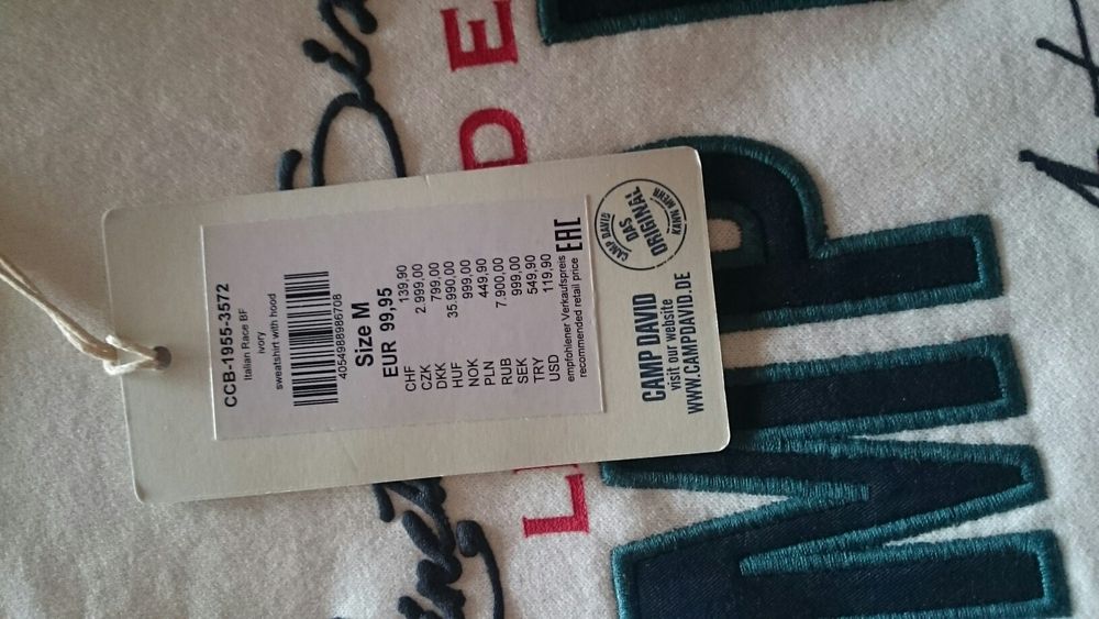 Bluza męska z kapturem sportowa Camp David nowa M L w super cenie oryg