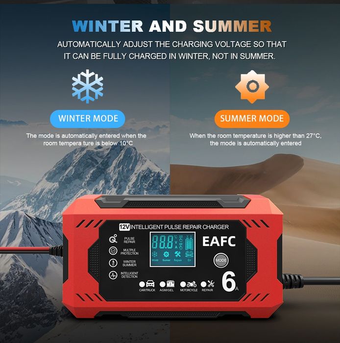 Ładowarka do akumulatorów żelowych 12V 6A prostownik automatyczny