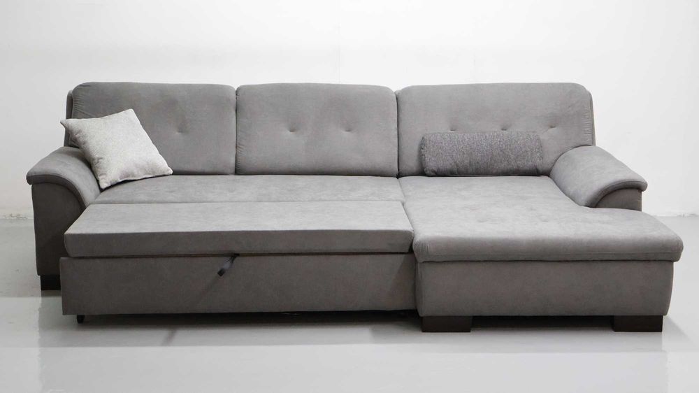 TFE Nowy narożnik funkcjA spania rogówka KANAPa SOFA SZARA tkanina