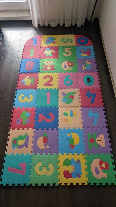 Mata piankowa dla dziecka puzzle, kolorowa, miękka, duża puzle