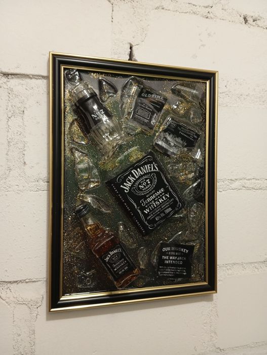 Obraz Jack Daniels prezent ozdoba whisky steampunk żywica popart loft