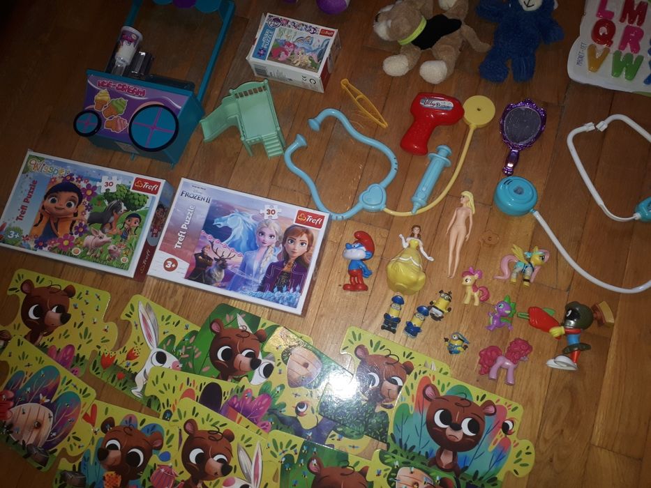 Mega paka zabawek - zestaw, zabawki, puzzle, kraina lodu, whisper