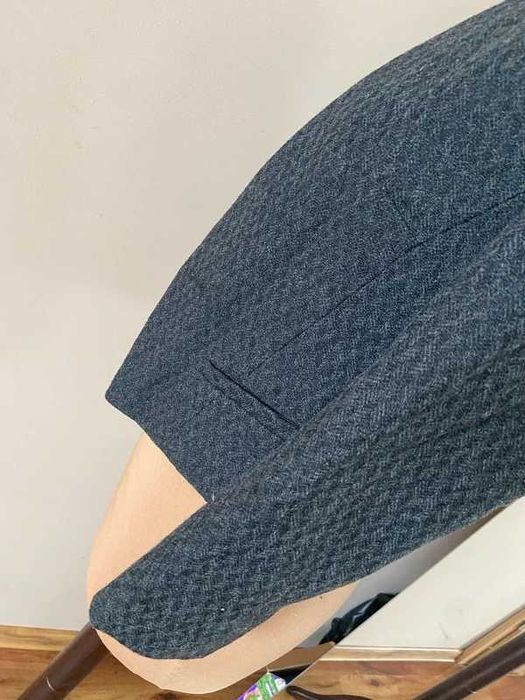 Marynarka tkana tekstura żakiet bolero mng mango xs s welna wool 34 36