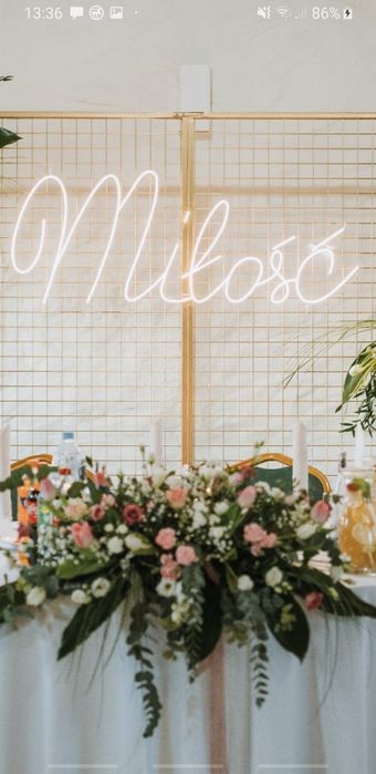 Neon Led Lampa Miłość Ślub Wesele