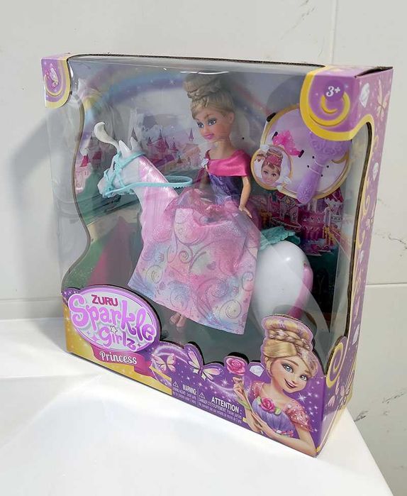 Boneca Princesa Sparkle Girlz. Conjunto Cavalo Real, Acessórios Reais