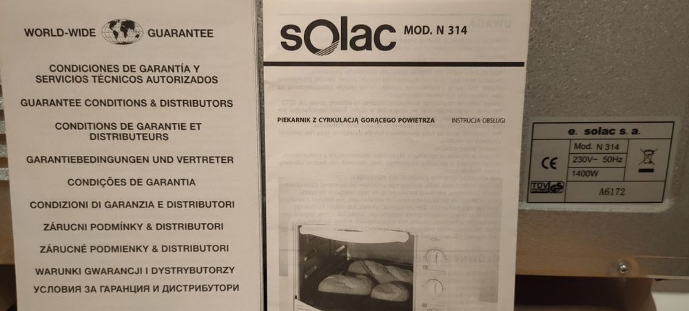 Piekarnik przenośny SOLAC nowy