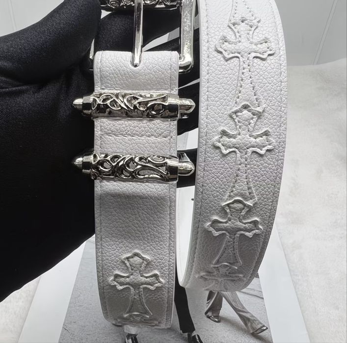 ‼️Ремінь Chrome Hearts ‼️ Пасок білий Хром хартс белый ремень с крестами Belt