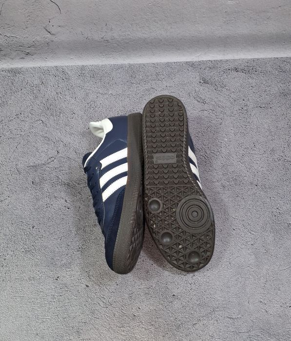 Кроссовки Adidas Originals Samba OG Navy Blue женские кеды кожаные