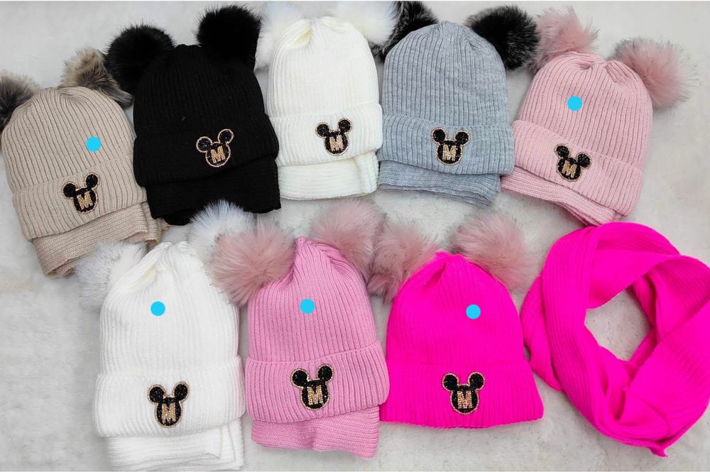 Czapka zimowa z kominem dla dziewczynki