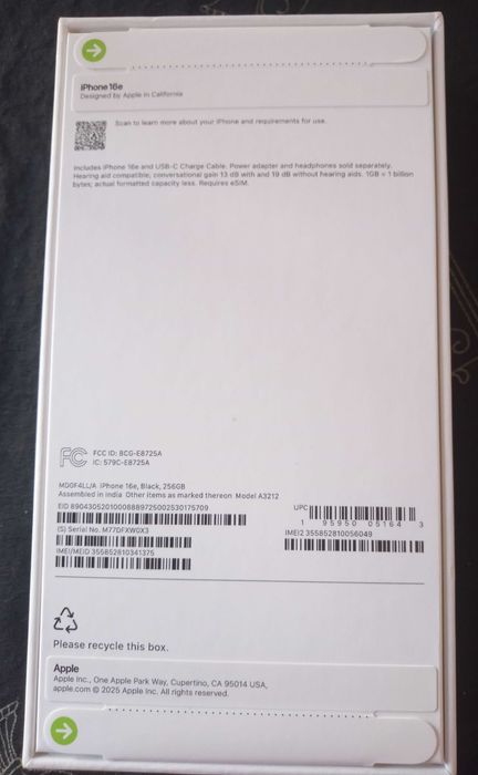 Iphone 16e 256gb z gwarancją producenta