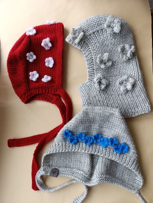 Капор квіти ексклюзив в'язаний Капор Балаклава