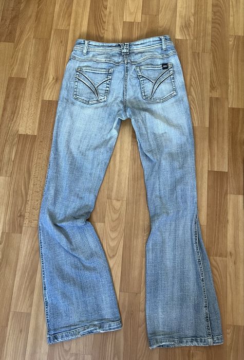 блакитні джинси кльош буткат y2k bootcut flare jeans light washed cecil
