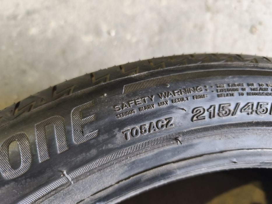 100% Bieżnika 2szt 215 45r18 Bridgestone turanzat 005 a 2021r