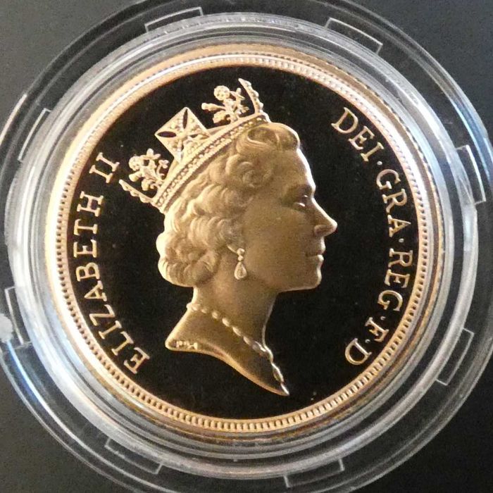 1991 Libra Ouro Proof 3.º Retrato Rainha Victoria design Maklouf com Caixa e Certificado