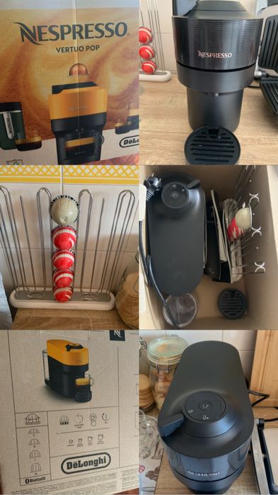 Maquina de café e suporte de cápsulas Nespresso