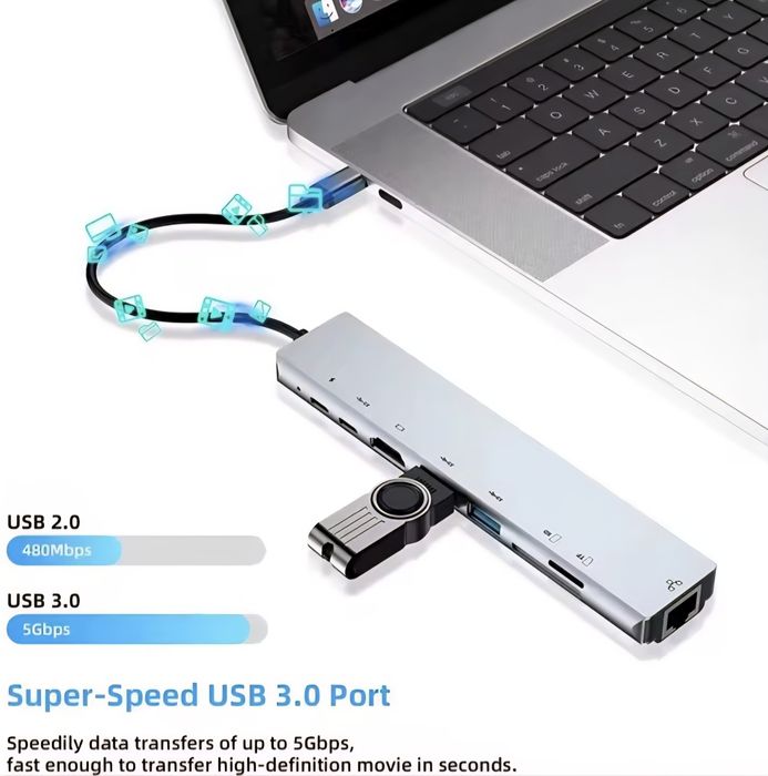 Adapatador | HUB | USB C | 8 em 1 |