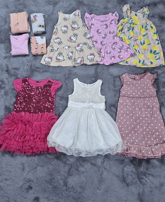 Paka ubran dla dziewczynki zestaw sukienki.92-98cm