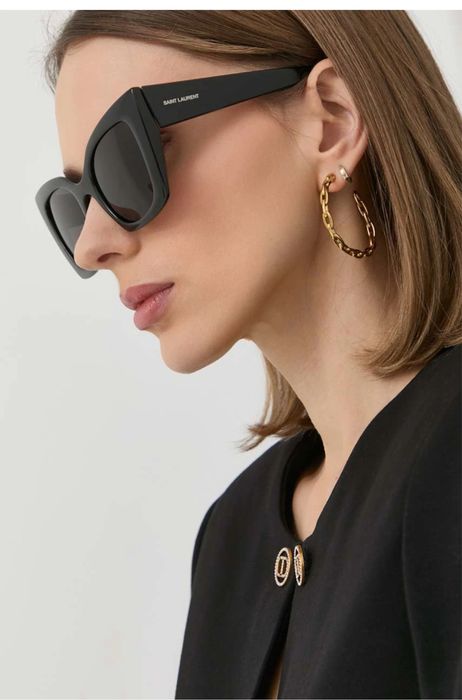 Сонцезахисні окуляри SAINT LAURENT SL 552 001 BLACK чорні оригінал +шкіряний брендовий чохол