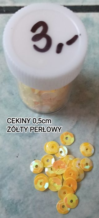 Cekiny metaliczne, ozdoby.