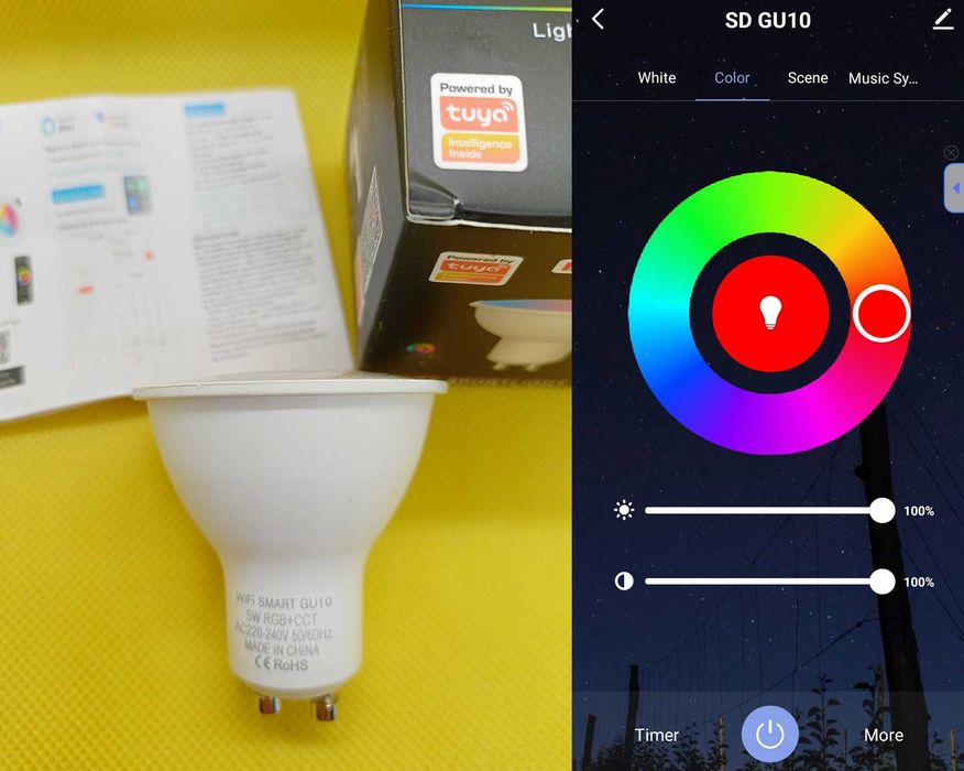 Розумна лампа WI-FI Bluetooth E27 GU10 E14