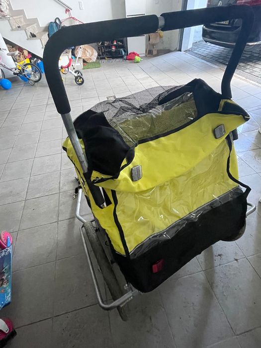 Reboque em excelente estado para bicicleta e faz de carrinho