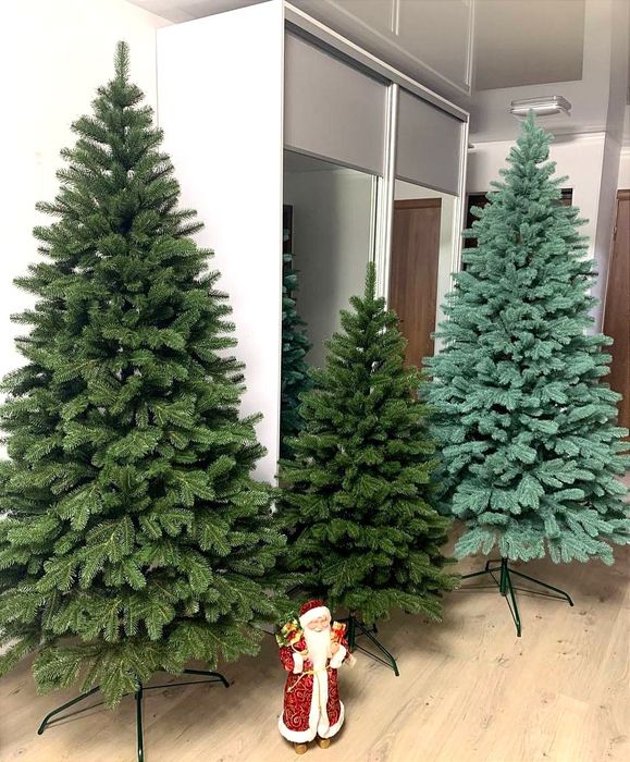 Ковалівська зелена  та блакитна штучна лита ялинка Siga group ёлка лит