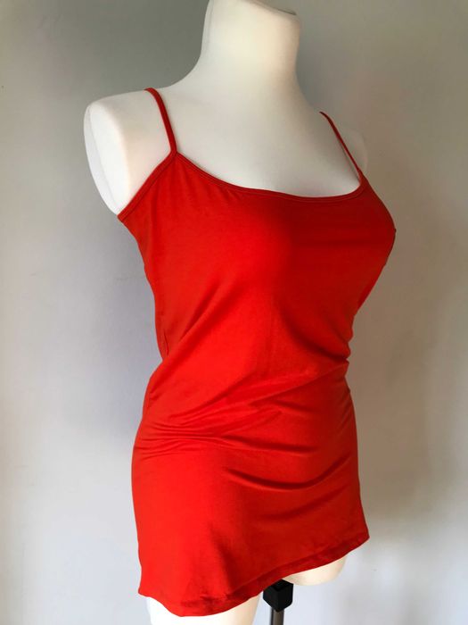 Intensywnie pomarańczowa bluzka regulowane ramiączka r.46 plus size