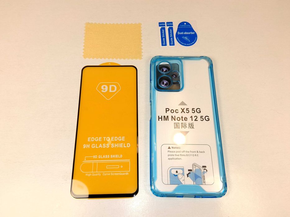 Z032 Etui Case Xiaomi Redmi Note 12 5G Poco X5 5G Niebieskie + Szkło9D