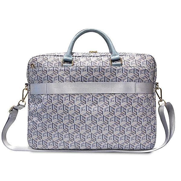 Torba Guess GCube Stripes na laptopa 16'' - niebieska