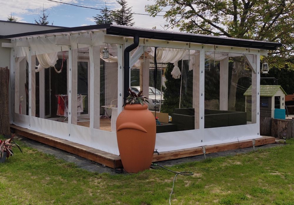 Plandeki  na taras altane ogródek piwny