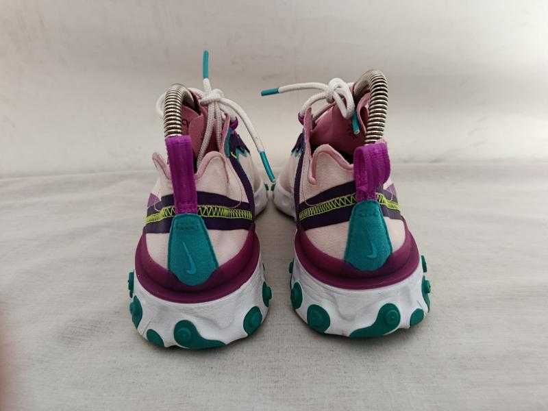 Стильні Nike React Element 55 | рожевий/фіолетовий/бірюзовий | р. 37.5