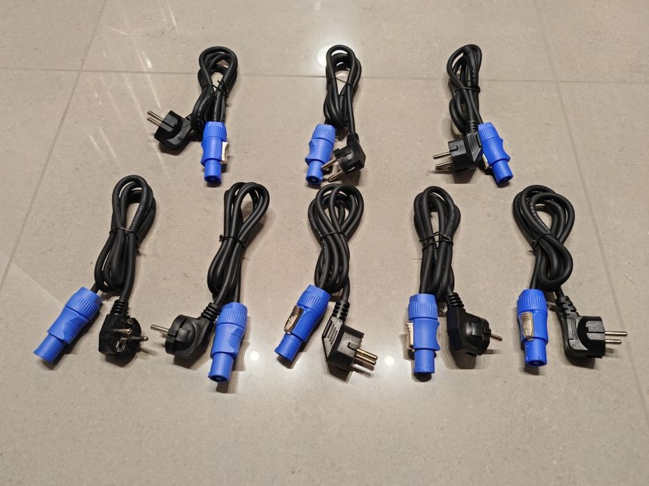 Kable 8 x Kabel przewód zasilający POWERCON IN 1,2 m Wtyczka 230V