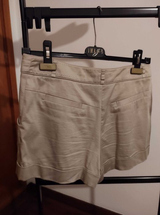 Calções Bege toque cetim