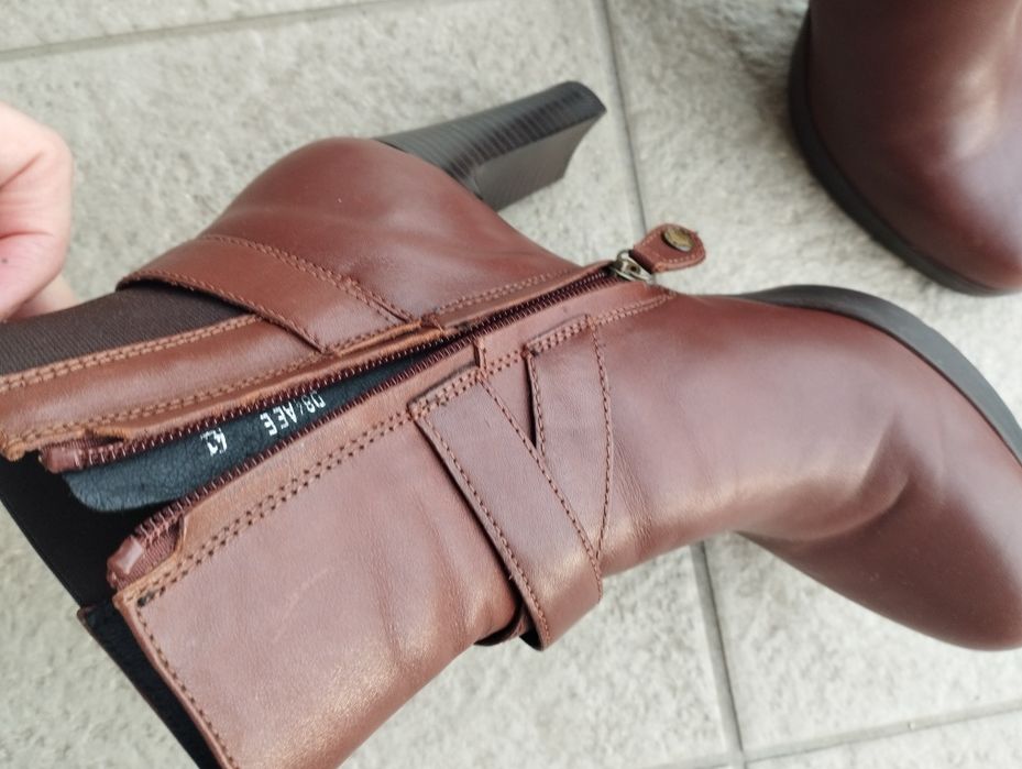 Buty Geox damskie 40 jak NOWE botki brązowe skóra