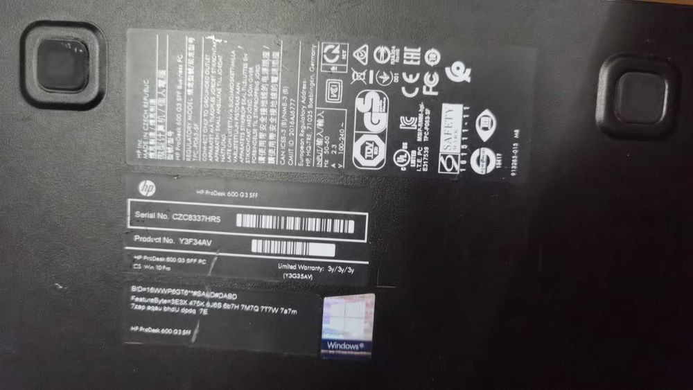 Мини-ПК HP 600 G3 SFF разбор