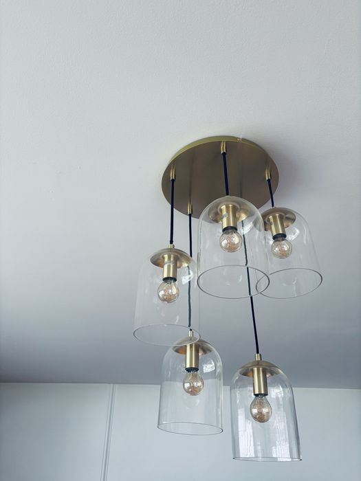 Good home testias castorama lampa 5 punktowa  zlota szklana