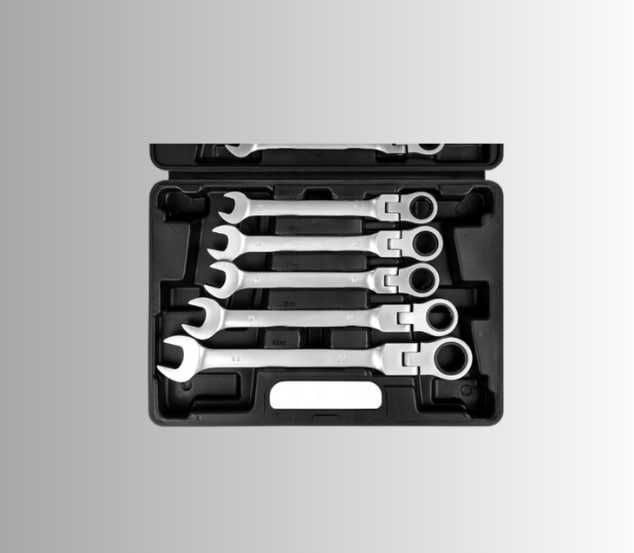 Набор ключей с трещоткой из 12 предметов TECTAKE набір ключів в кейсі