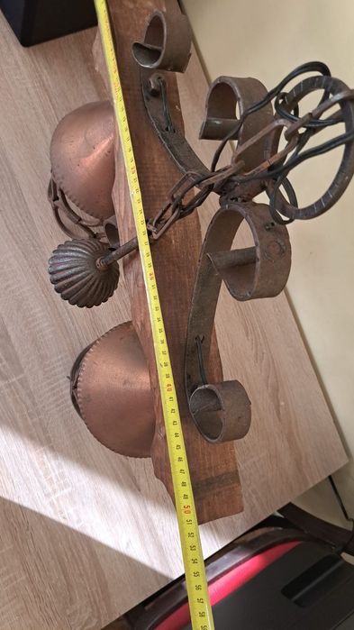 Retro Lampa Metal Drewno