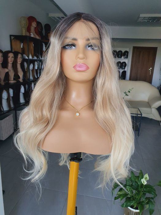 Peruka Sabina premium mix blond 3D ombre fale miana przedziałka