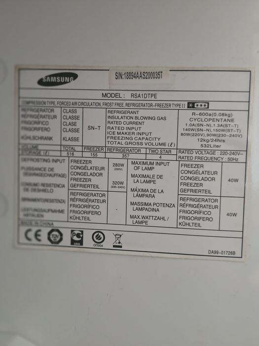 Vendo frigorifico americano Samsung