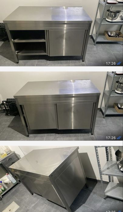 Bancada inox fechada 126x70xm usada