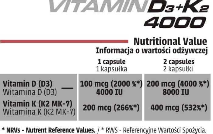 Witamina D3 i K2 Human Code Vitamin D3 4000 - 60 kapsułek