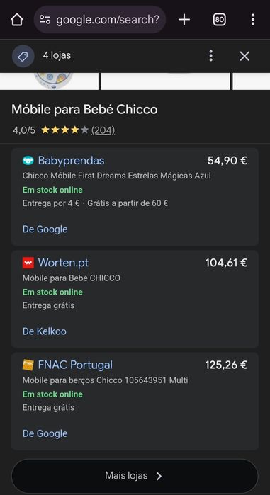 Chicco Móbile First Dreams Estrelas Mágicas Azul
Chicco